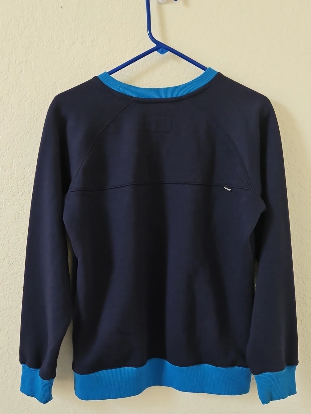 Hurley Navy Sweatshirt with Blue Trim & Shark Teeth Graphic